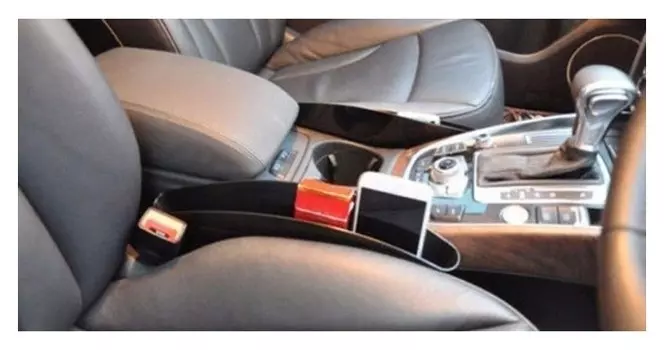 Органайзер для мелочей между сидений 35х11 см, чёрный, набор 2 шт