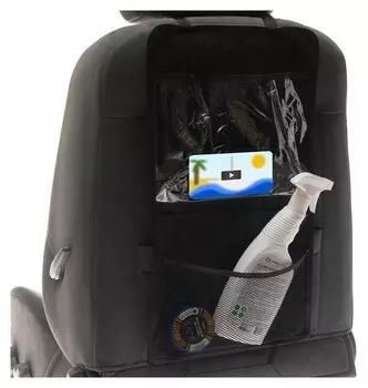 Органайзер на переднее сиденье, 50 х 29 см, с карманом для планшета, оксфорд, черный