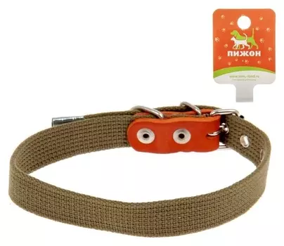 Ошейник брезентовый однослойный, 50 х 2 см, микс цветов