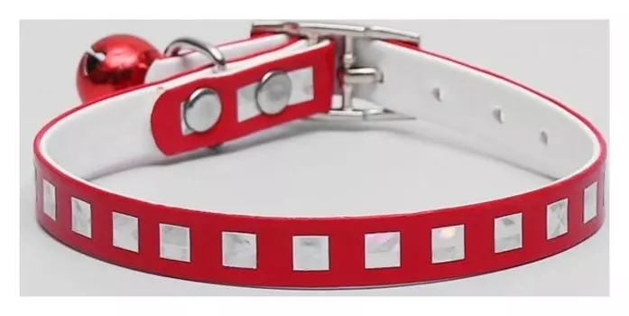 Ошейник из искусственной кожи с перламутровым декором, 30 х 1 см