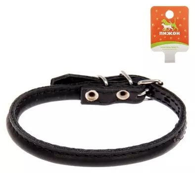Ошейник кожаный круглый, 31 см, обхват шеи 25-27 см, микс цветов