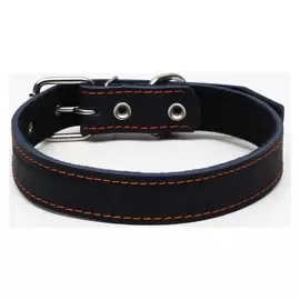 Ошейник кожаный на синтепоне, 65 х 3 см, ОШ 40-55 см, синий