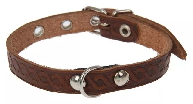 Ошейник кожаный однослойный неукрашенный, 1,2 см микс цветов