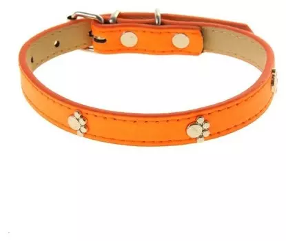 Ошейник "Неон" с лапками, 40 х 1,5 см, оранжевый