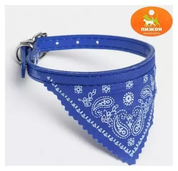 Ошейник с косынкой 32 х 1 см, синий