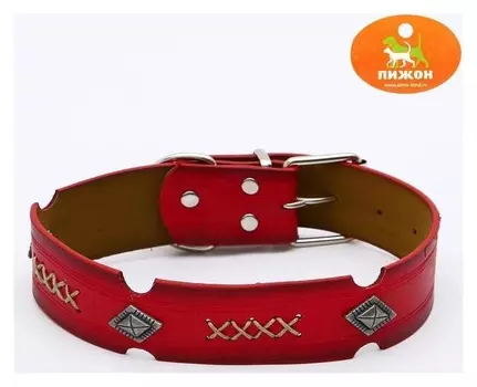 Ошейник с основой из термопластичной резины фигурный украшенный, 56 х 3,5 см