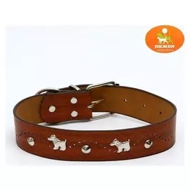 Ошейник с основой из термопластичной резины украшенный "Собачки", 54 х 3,5 см