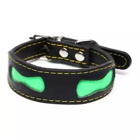 Ошейник-селедка со светоотражающими косточками, 32 х 2,5 см, чёрный