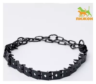 Ошейник строгий пластинчатый вороненый, 55 х 2,7 см
