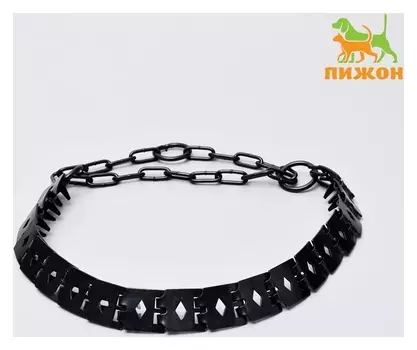 Ошейник строгий пластинчатый вороненый, 60 х 2,7 см