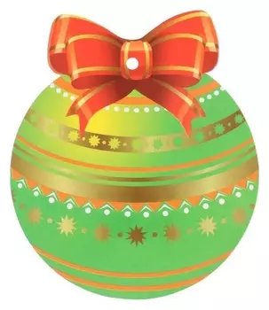 Открытка-мини "Зеленый новогодний шар"