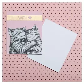 Открытка на акварельном картоне с тиснением With Love, 8,8 х 10,7 см