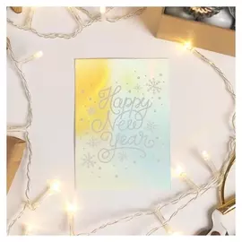 Открытка поздравительная с голографией «Счастливого нового года», 7,5 х 10 см