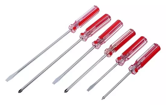 Отвёртки Top Tools, набор 6 шт, пластиковая рукоятка, 3 × SL, 3 × PH