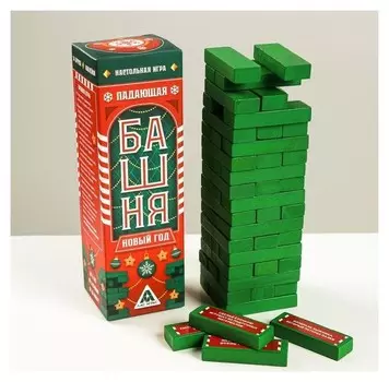 Падающая башня «Новый год!», 54 бруска и наклейки
