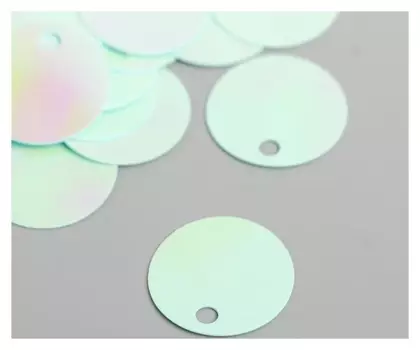 Пайетки "Круг" бело-перламутровые набор 30 гр D=2 см