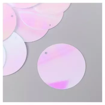 Пайетки "Круг" бело-розовые набор 30 гр D=3 см