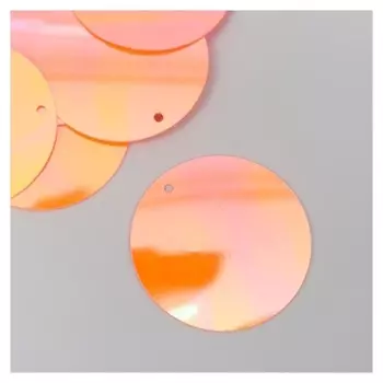 Пайетки "Круг" коралл набор 30 гр D=3 см