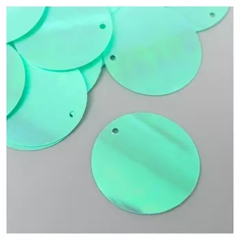 Пайетки "Круг" мятные набор 30 гр D=2,5 см