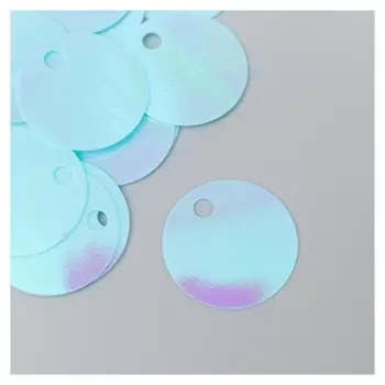 Пайетки "Круг" нежно-голубые набор 30 гр D=2 см