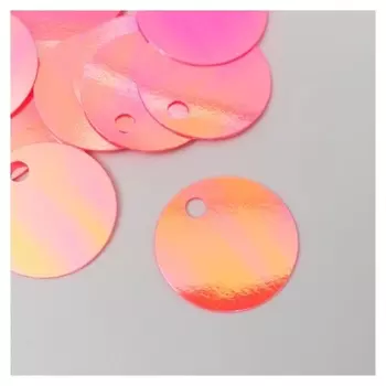 Пайетки "Круг" ярко-розовые набор 30 гр D=2 см