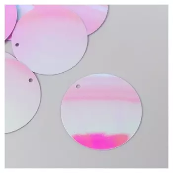 Пайетки "Круг" розовый перламутр набор 30 гр D=3 см