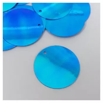 Пайетки "Круг" сине-зелёные набор 30 гр D=2,5 см