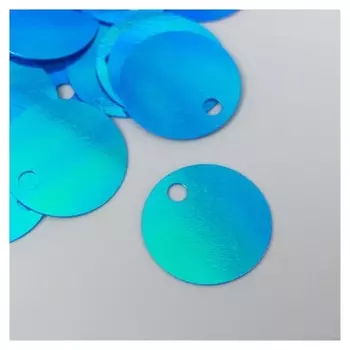 Пайетки "Круг" сине-зелёные набор 30 гр D=2 см