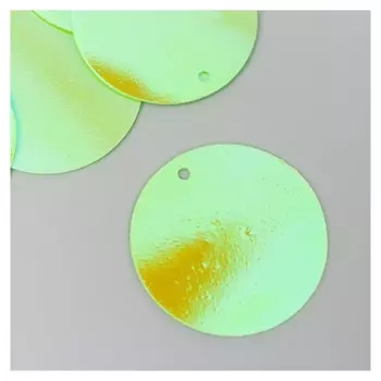 Пайетки "Круг" светло-зелёные набор 30 гр D=2,5 см