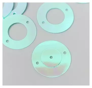 Пайетки "Круг в кольце" бело-перламутровые набор 30 гр D=2 см