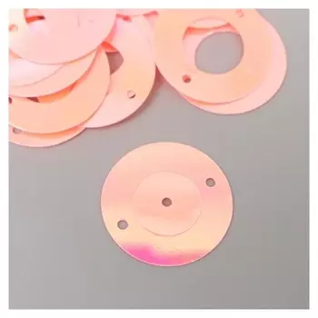 Пайетки "Круг в кольце" светло-розовые набор 30 гр D=2 см