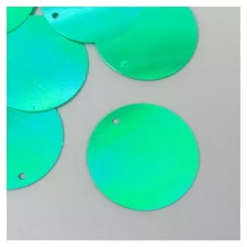 Пайетки "Круг" зелёные набор 30 гр D=2,5 см