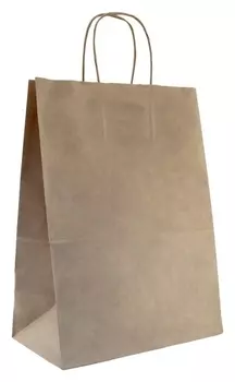 Пакет бумажный крафт бурый с крученой ручкой 260х150х350 мм.200 шт/уп