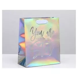 Пакет голографический вертикальный Star, 25 × 21 × 10 см