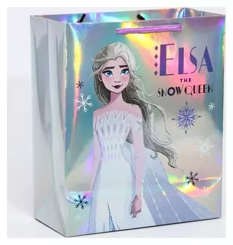 Пакет голография горизонтальный "Queen Of Arendelle", холодное сердце, 25 х 21 х 10 см