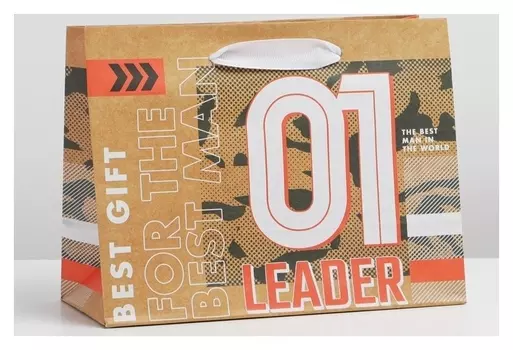 Пакет крафтовый вертикальный «Лидер», MS 23 × 18 × 8 см