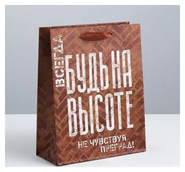 Пакет крафтовый вертикальный «Не чувствуй преград!», ML 23 × 27 × 8 см