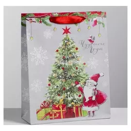 Пакет крафтовый вертикальный «Новогоднего чуда», MS 18 × 23 × 8 см