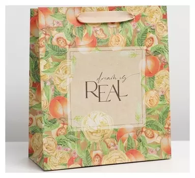 Пакет крафтовый вертикальный «Персики», ML 23 × 27 × 11.5 см