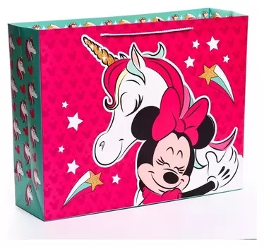Пакет ламинат горизонтальный "Единорог", минни маус, 50 х 40 х 15