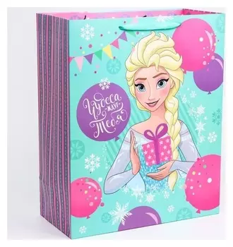 Пакет ламинат вертикальный "Чудеса ждут тебя", холодное сердце, 40х49х19 см