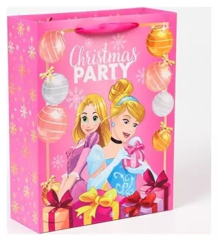 Пакет ламинат вертикальный "Cristmas Party", принцессы, 31х40х11,5