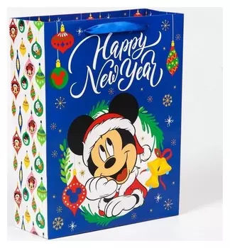 Пакет ламинат вертикальный "Happy New Year", микки маус, 31х40х11,5