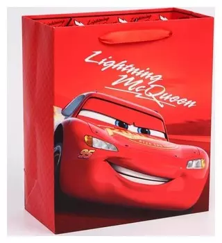 Пакет ламинат вертикальный "Mcqueen", тачки, 23х27х11,5 см