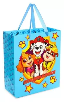 Пакет ламинат вертикальный "Поздравляю!", 23х27х11 см, щенячий патруль