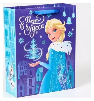 Пакет ламинат вертикальный "С новым годом!", холодное сердце 31х40х11,5