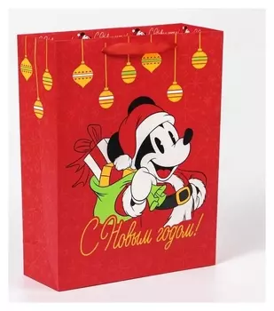 Пакет ламинат вертикальный "С новым годом!", микки маус 31х40х11,5