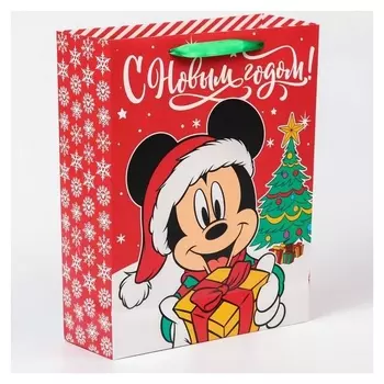 Пакет ламинат вертикальный "С новым годом!", микки маус, 31х40х11,5