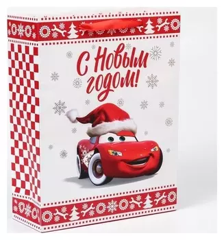 Пакет ламинат вертикальный "С новым годом!", тачки, 31х40х11,5