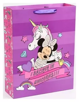 Пакет ламинат вертикальный "Unicorn Dreams", минни маус, 31х40х11 см